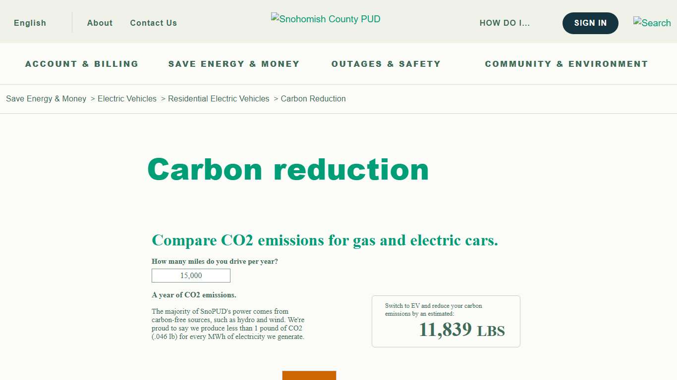 Carbon Reduction with Electric Vehicles - Snohomish County PUD